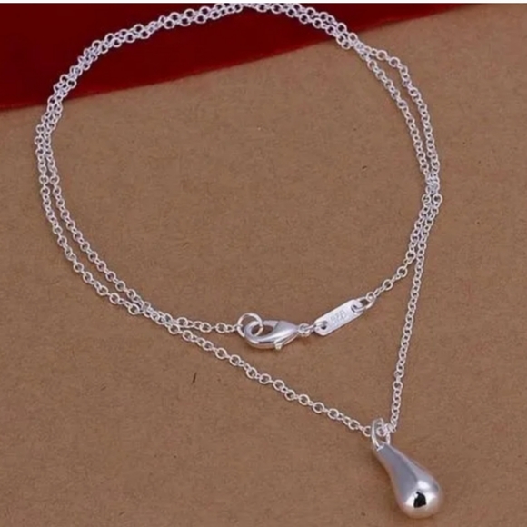 925 Sterling Silver Waterdrop Jewelry Set Bracelet Necklace Earrings Ring - Picture 9 of 16